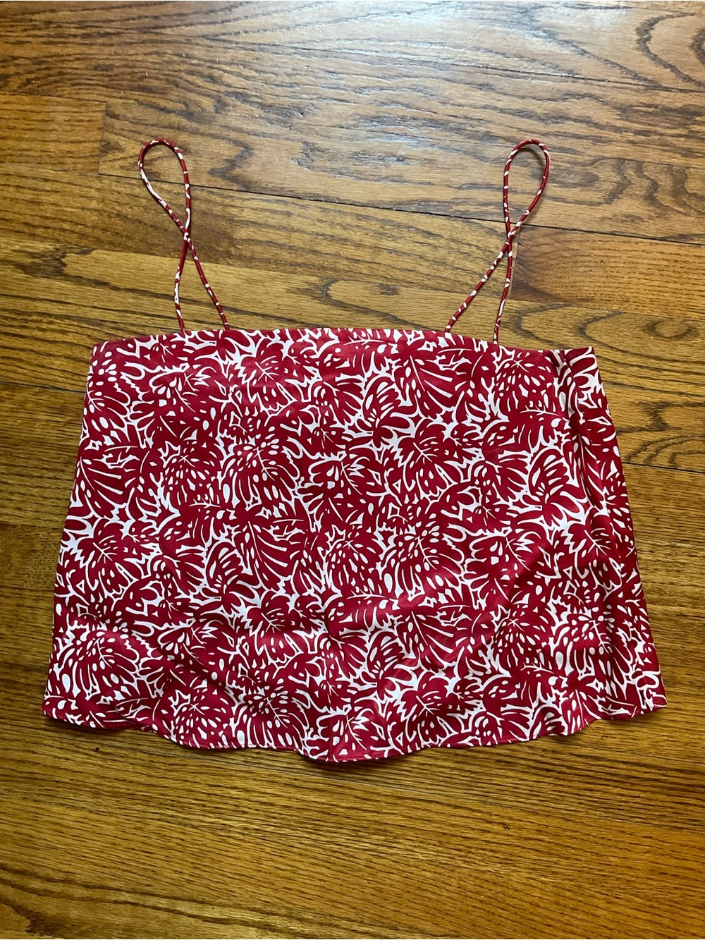 Club Monaco Red and White Floral Cami Top
